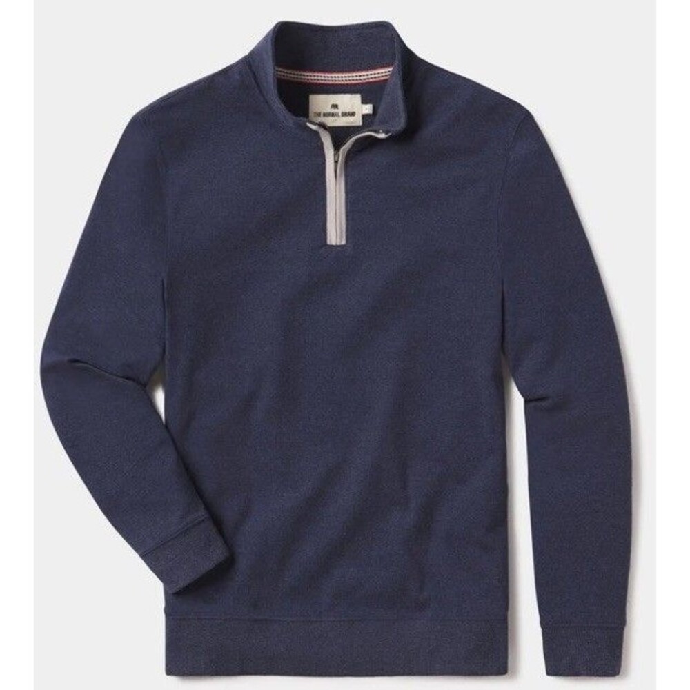 THE NORMAL BRAND Men's Puremeso Weekend 1/4 Zip Sweater Navy Blue Size XXL/2XL